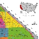 detail 4 of California Combined Map Physical and Political
