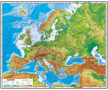 preview one of Europe Physical map by Wenschow NEW