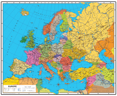 preview one of Europe Political map by Wenschow NEW
