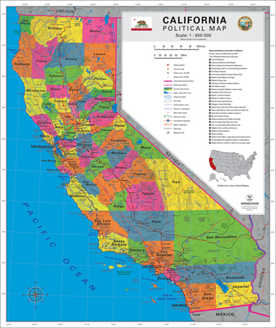 preview one of California Political Map
